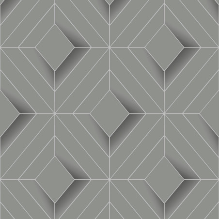 Papier peint Losange gris et argenté - ELEGANCE  - Ugepa - L61409