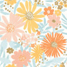 Papier Peint intissé Marguerite blanc jaune bleu - LET'S GO GIRLS ! - Caselio - LGG104430221