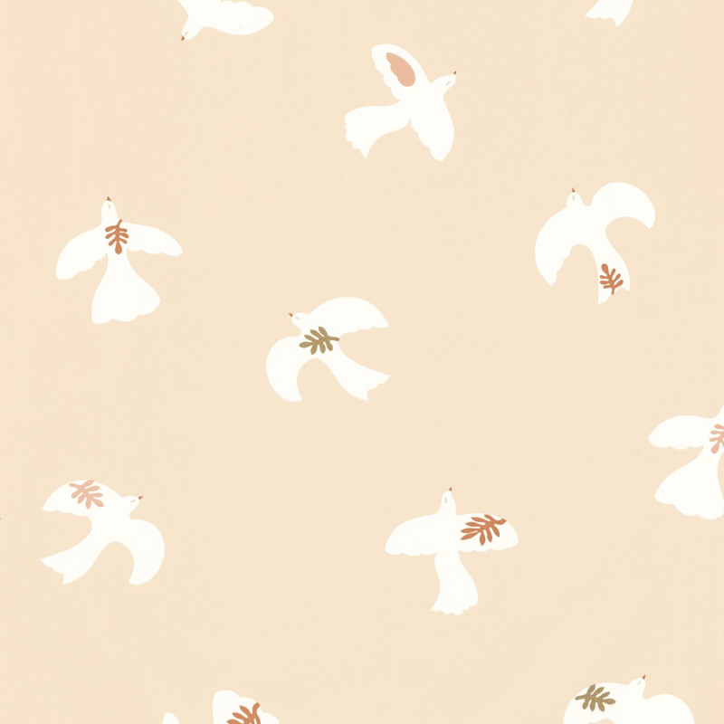 Papier Peint intissé Colombe blanc bleu ciel - LET'S GO GIRLS ! - Caselio - LGG104500678