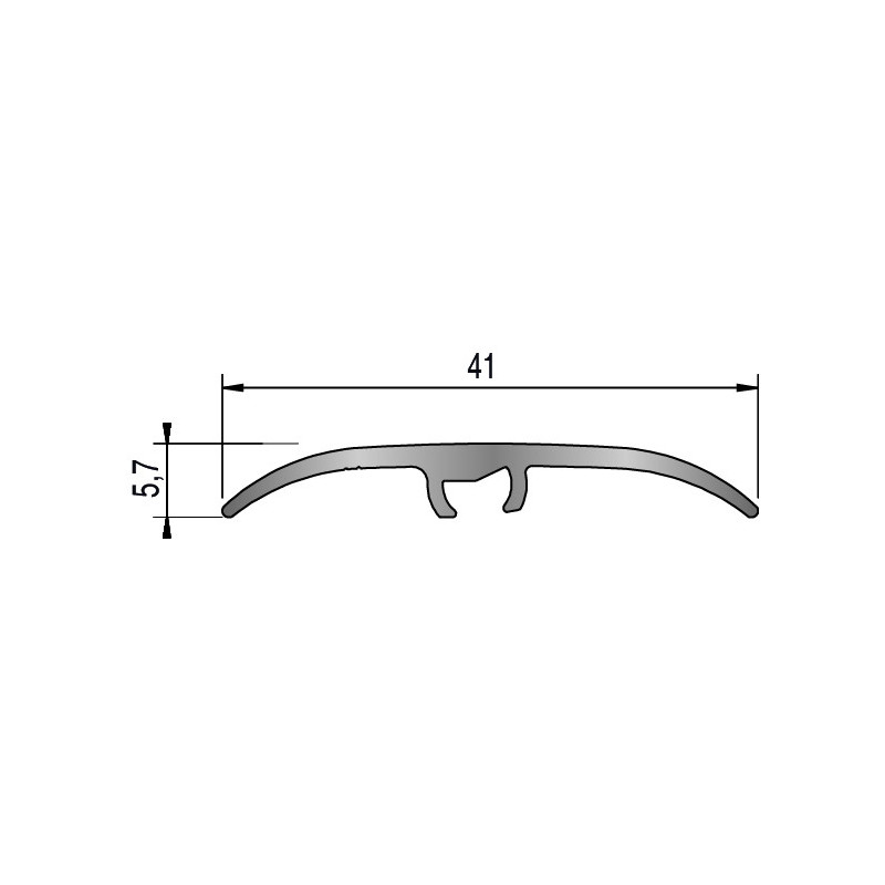 Barre de seuil "Aluminium strié" - 0,93mx35mm - Harmony Extra-plat DINAC