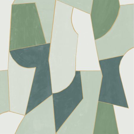 Papier Peint vinyle sur intissé Étoffe vert et or - XXL - Caselio - XXL104517020