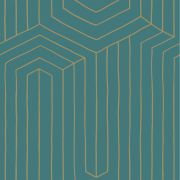Papier Peint vinyle sur intissé Infini bleu canard or - XXL - Caselio - XXL104526023