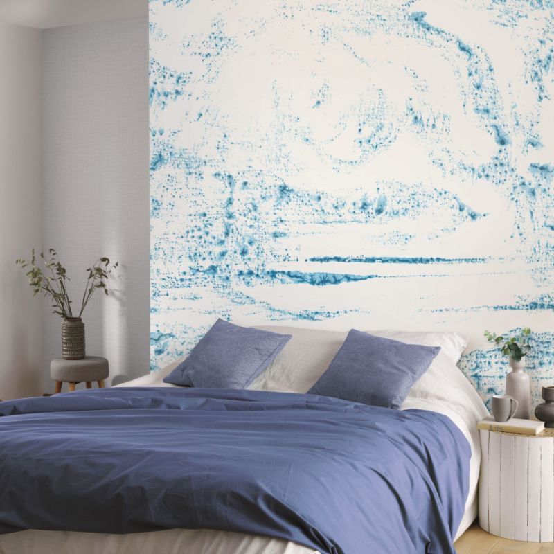 Panoramique intissé Blotter bleu océan - 400x310cm - WONDERWALLS - Casadeco - WDWS88896112