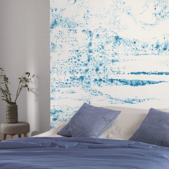 Panoramique intissé Blotter bleu océan - 400x310cm - WONDERWALLS - Casadeco - WDWS88896112