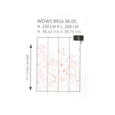 Panoramique intissé capillaris corail - 200x250cm - WONDERWALLS - Casadeco - WDWS89143605