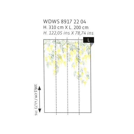 Panoramique intissé mimosa bouton d'or - 200x310cm - WONDERWALLS - Casadeco - WDWS89172204