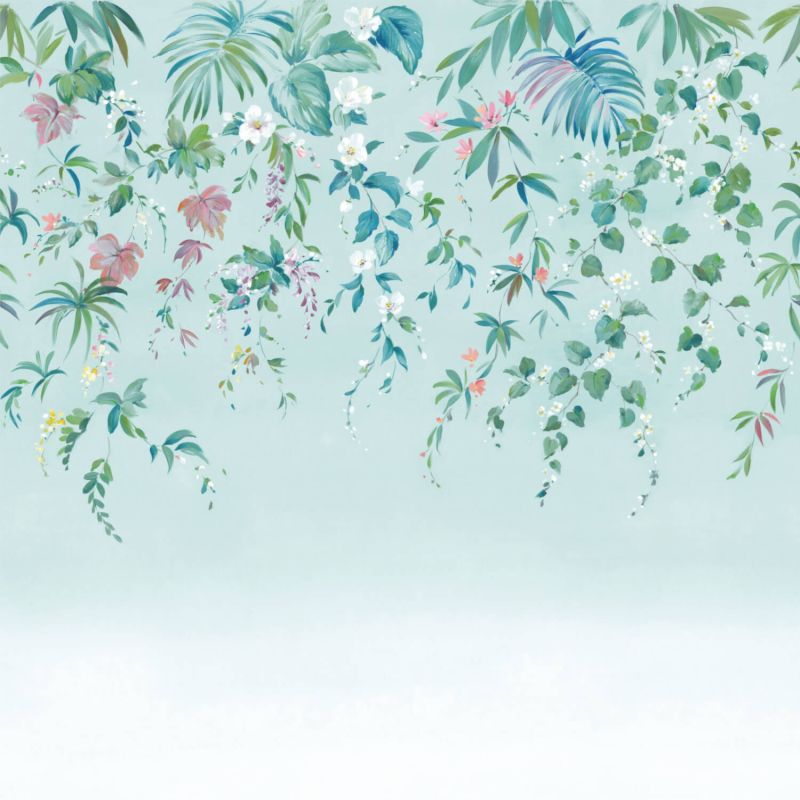 Panoramique intissé Ronde végétale bleu ciel - 300x310cm - WONDERWALLS - Casadeco - WDWS89166709