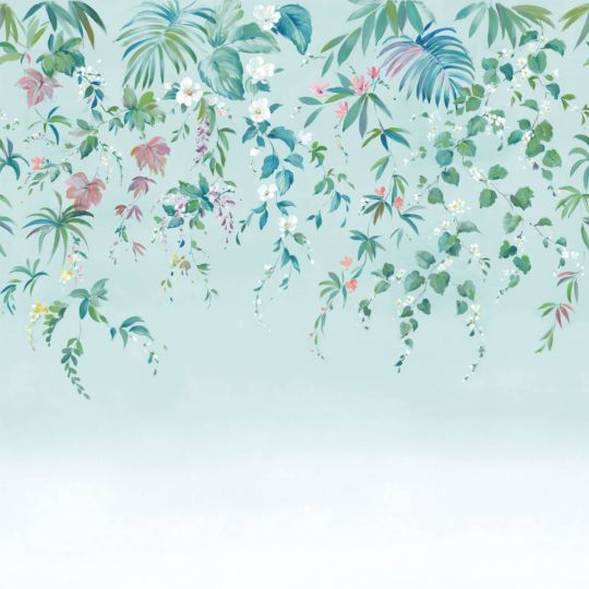 Panoramique intissé Ronde végétale bleu ciel - 300x280cm - WONDERWALLS - Casadeco - WDWS89166708