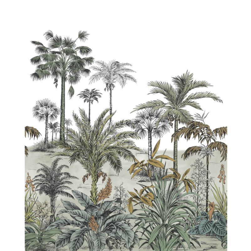 Panoramique intissé nicoya vert taiga - 200x310cm - WONDERWALLS - Casadeco - WDWS89127604