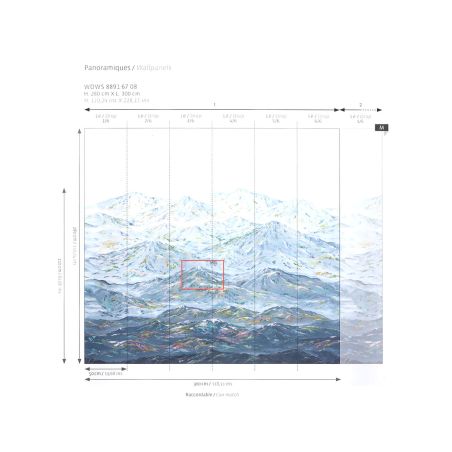 Panoramique intissé les rocheuses bleu grise - 300x280cm - WONDERWALLS - Casadeco - WDWS88916708