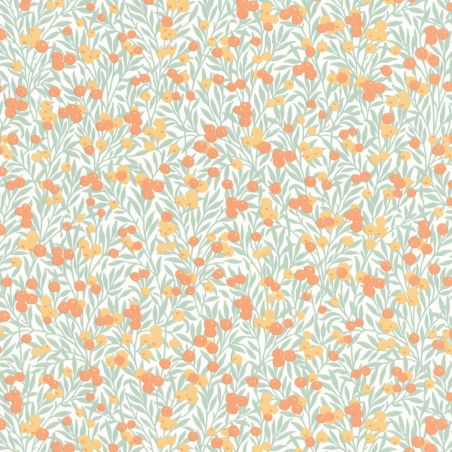 Papier peint Cherry blanc et corail - FLOWER MARKET - Casadeco - FLOM89223333