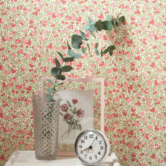 Papier peint Cherry blanc et rose - FLOWER MARKET - Casadeco - FLOM89224303