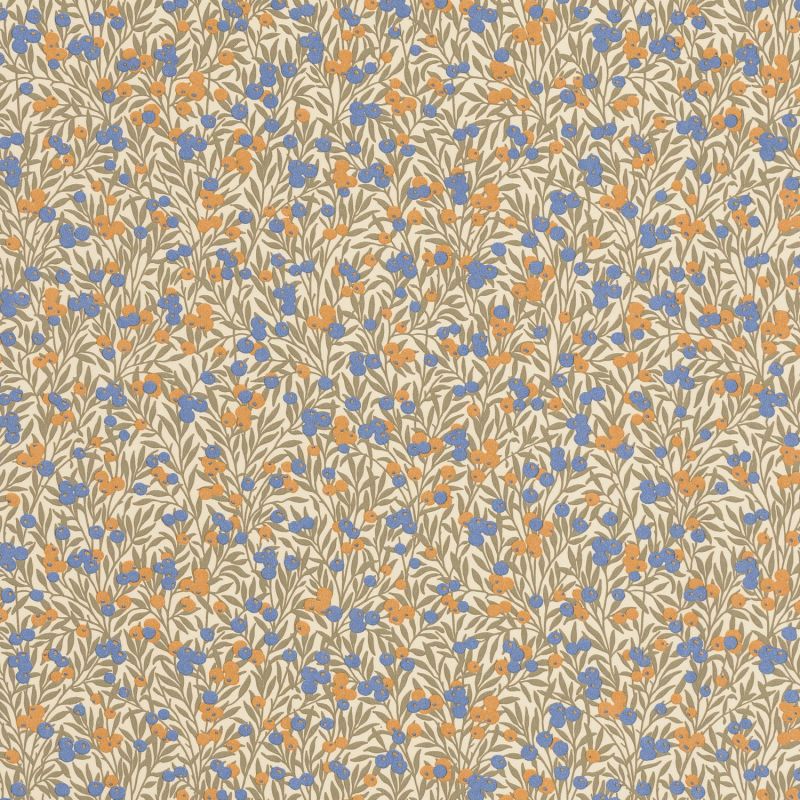 Papier peint Cherry naturel et bleu - FLOWER MARKET - Casadeco - FLOM89221221