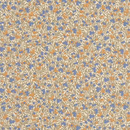 Papier peint Cherry naturel et bleu - FLOWER MARKET - Casadeco - FLOM89221221