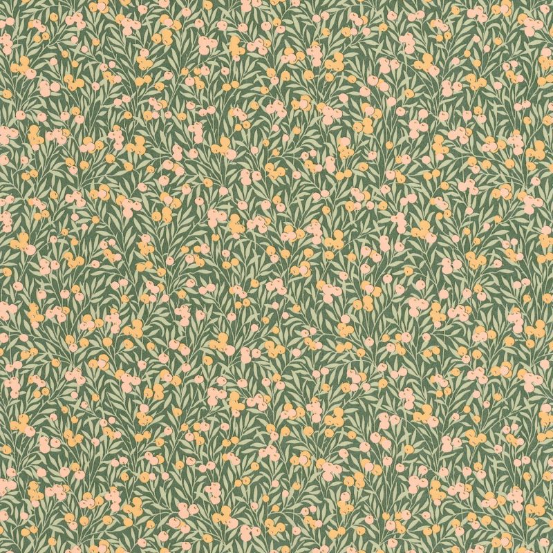 Papier peint Cherry vert et nude - FLOWER MARKET - Casadeco - FLOM89227417