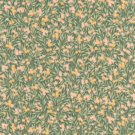 Papier peint Cherry vert et nude - FLOWER MARKET - Casadeco - FLOM89227417