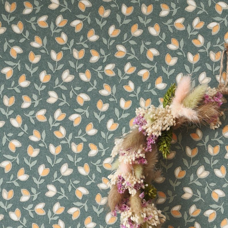 Papier peint Darwin Tulip vert anglais - FLOWER MARKET - Casadeco - FLOM89257407