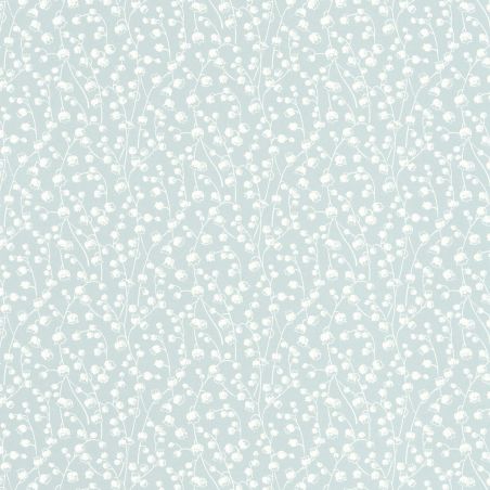 Papier peint Lily of the Valley bleu ciel - FLOWER MARKET - Casadeco - FLOM89246116