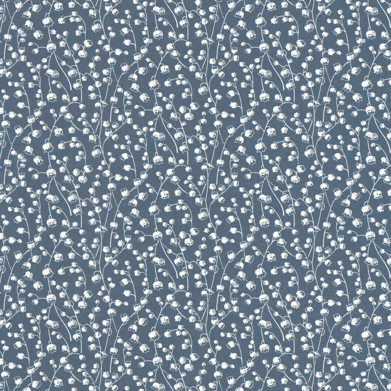 Papier peint Lily of the Valley bleu nuit - FLOWER MARKET - Casadeco - FLOM89246435
