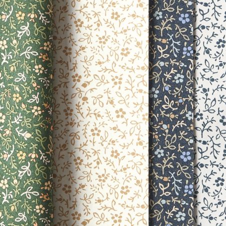 Papier peint Myosotis bleu marine et blanc - FLOWER MARKET - Casadeco - FLOM89236228