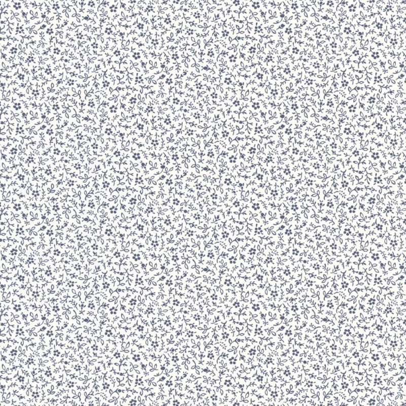 Papier peint Myosotis bleu marine et blanc - FLOWER MARKET - Casadeco - FLOM89236228