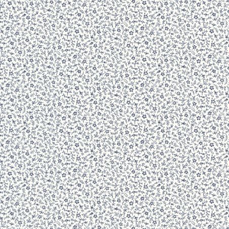 Papier peint Myosotis bleu marine et blanc - FLOWER MARKET - Casadeco - FLOM89236228