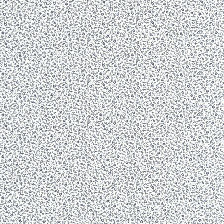 Papier peint Myosotis bleu marine et blanc - FLOWER MARKET - Casadeco - FLOM89236228