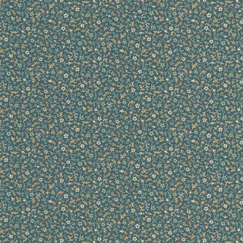 Papier peint Myosotis bleu paon - FLOWER MARKET - Casadeco - FLOM89236434