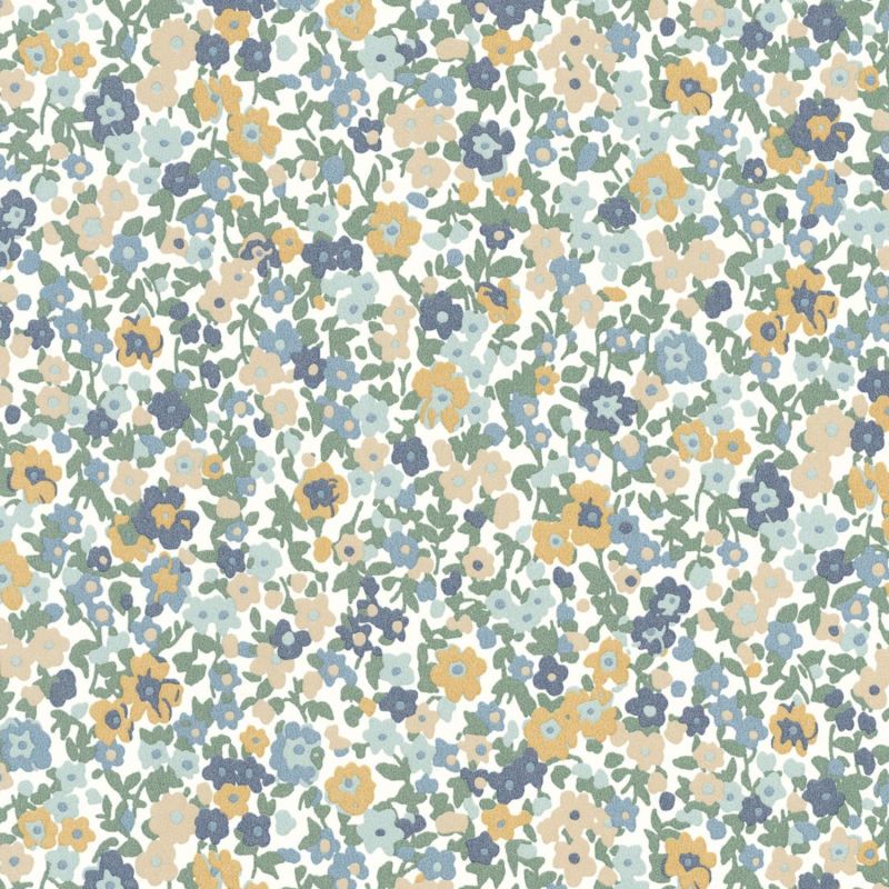 Papier peint Pansy bleu et jaune - FLOWER MARKET - Casadeco - FLOM89216329