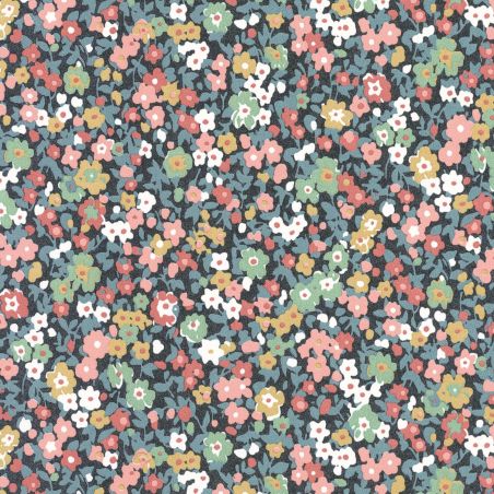 Papier peint Pansy bleu nuit et rose - FLOWER MARKET - Casadeco - FLOM89216424