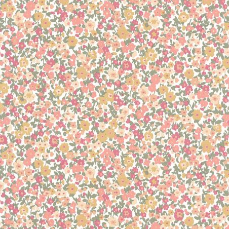 Papier peint Pansy kaki rouge beige - FLOWER MARKET - Casadeco - FLOM89218308