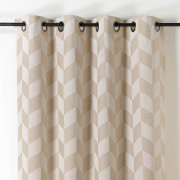 Rideau à œillets New York motif chevron beige - 140x240cm - Linder - 221-10180-29