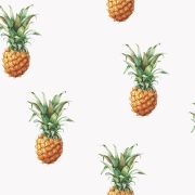 Papier Peint Ananas fond blanc - CUISINE FRAICHEUR - LUTÈCE - G45453