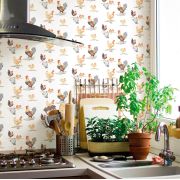 Papier Peint Basse Cour gris et beige - CUISINE FRAICHEUR - LUTÈCE - G45415