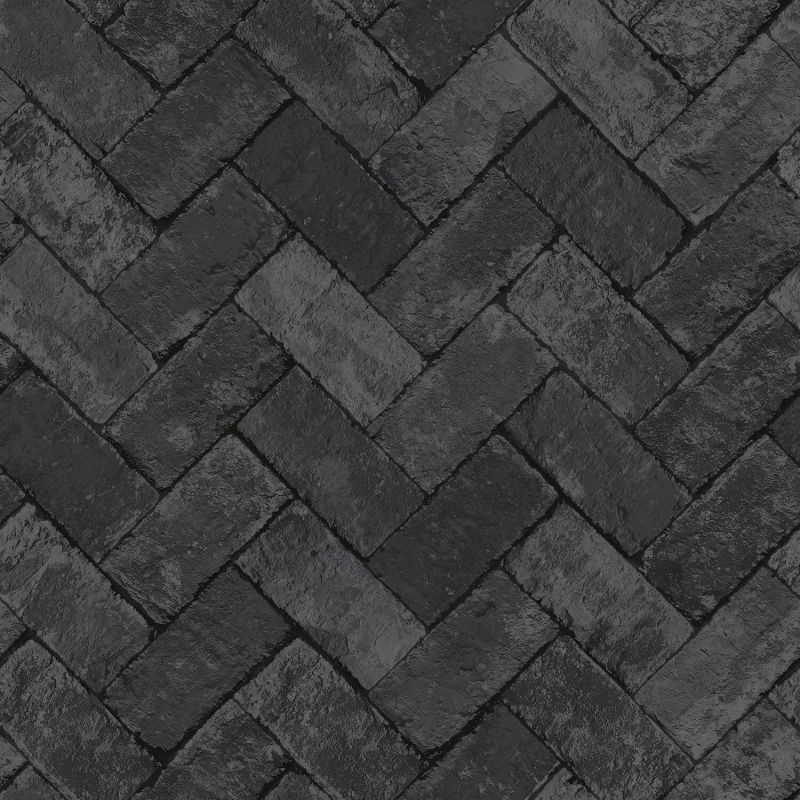 Papier Peint Brique chevron anthracite - CUISINE FRAICHEUR - LUTÈCE - G45426