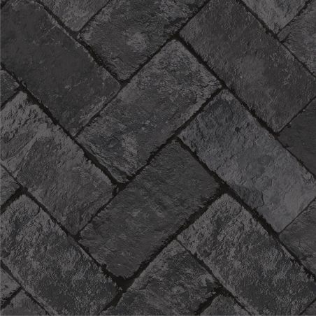 Papier Peint Brique chevron anthracite - CUISINE FRAICHEUR - LUTÈCE - G45426