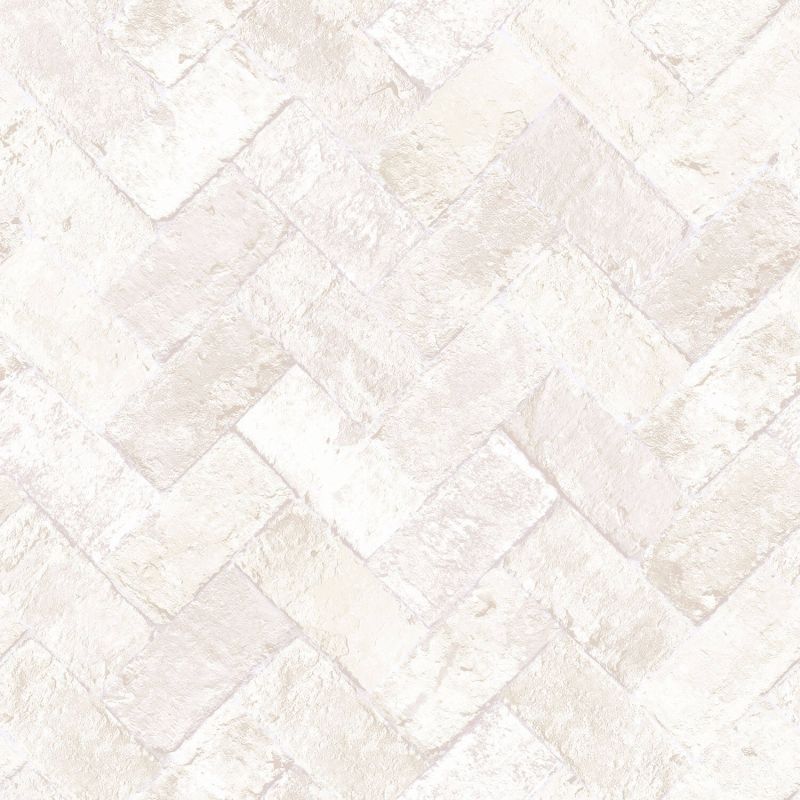 Papier Peint Brique chevron beige écru - CUISINE FRAICHEUR - LUTÈCE - G45427