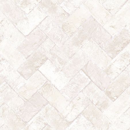 Papier Peint Brique chevron beige écru - CUISINE FRAICHEUR - LUTÈCE - G45427