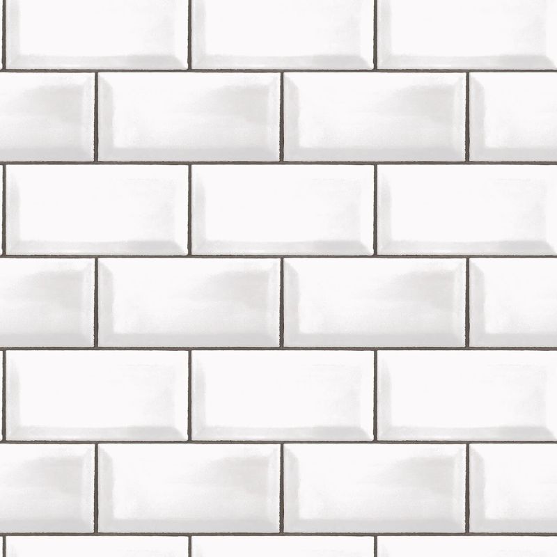 Papier Peint Carrelage métro blanc - CUISINE FRAICHEUR - LUTÈCE - G45445