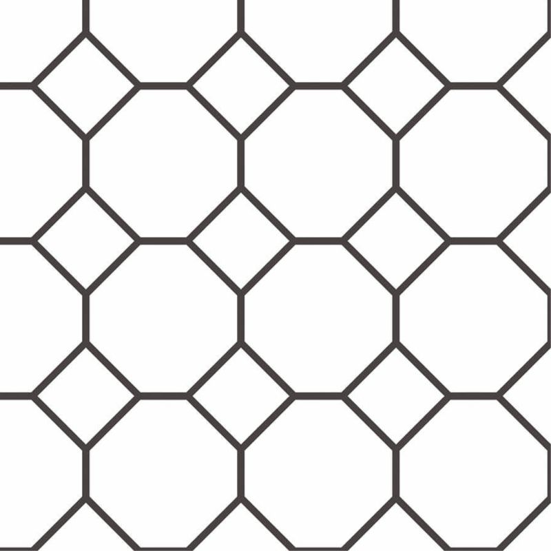 Papier Peint Faïence géométrique blanc et noir - CUISINE FRAICHEUR - LUTÈCE - G45405