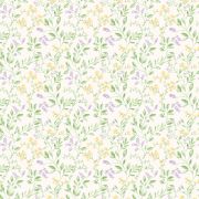 Papier Peint feuillage printanier mauve et vert - CUISINE FRAICHEUR - LUTÈCE - G45456