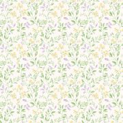 Papier Peint feuillage printanier mauve et vert - CUISINE FRAICHEUR - LUTÈCE - G45456