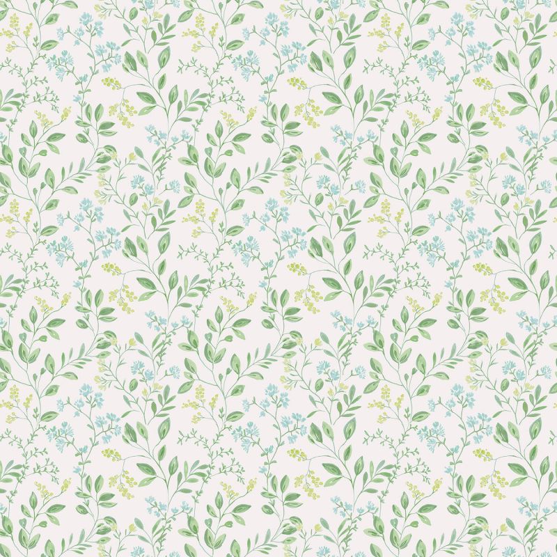 Papier Peint feuillage printanier bleu pâle et vert - CUISINE FRAICHEUR - LUTÈCE - G45457