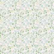 Papier Peint feuillage printanier bleu pâle et vert - CUISINE FRAICHEUR - LUTÈCE - G45457