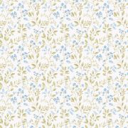 Papier Peint feuillage printanier bleu ciel et vert - CUISINE FRAICHEUR - LUTÈCE - G45455