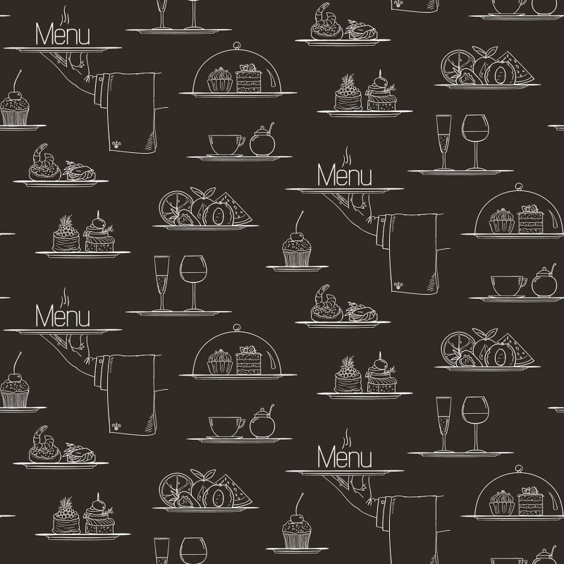 Papier Peint Menu Sersur Plateau noir- CUISINE FRAICHEUR - LUTÈCE - G45408
