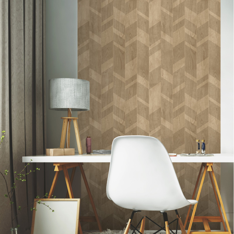 Papier peint Effet bois chevron - FAUX SEMBLANT - Ugepa - L45507