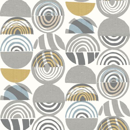 Papier Peint intissé Cercle Tribal gris - HAPPY - LUTÈCE - FD26443