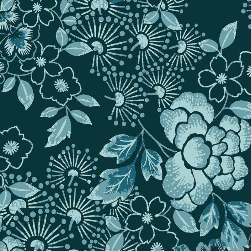 Papier Peint intissé Fleurs Tropicales bleu marine - HAPPY - LUTÈCE - FD26300