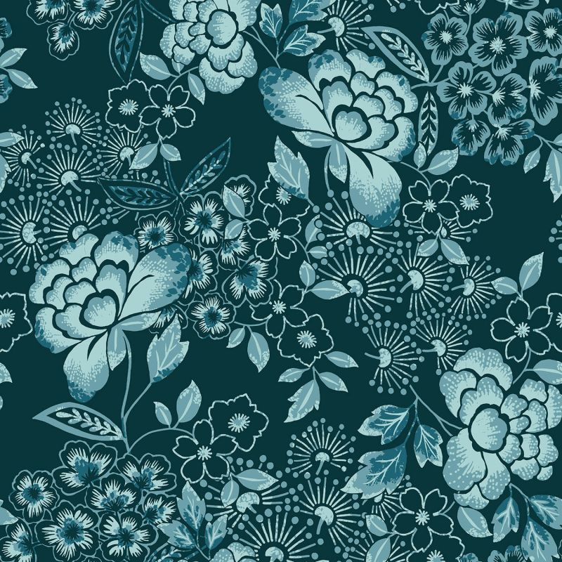 Papier Peint intissé Fleurs Tropicales bleu marine - HAPPY - LUTÈCE - FD26300